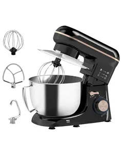 HOMCOM 1300W Kitchen Stand Mixer, with Accessories - Black