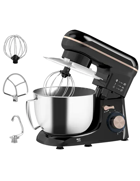 HOMCOM 1300W Kitchen Stand Mixer, with Accessories - Black