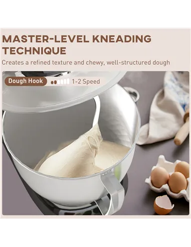 HOMCOM 1300W Kitchen Stand Mixer, with Accessories - Black