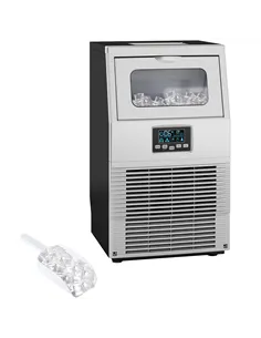 HOMCOM Commercial Ice Maker Machine, Freestanding Industrial Ice Cube Maker with Digital Control, Ice Scoop, Self-cleaning, 4kg 