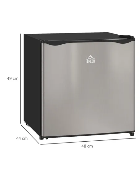 HOMCOM 46 Litre Table Top Mini Fridge, Small Fridge with Ice Box, Reversible Door, Adjustable Temperature and Legs for Bedrooms,