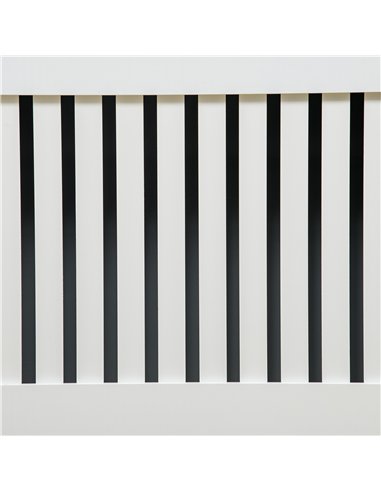 HOMCOM Slatted Radiator Cover Painted Cabinet MDF Lined Grill in White (172L x 19W x 81H cm)