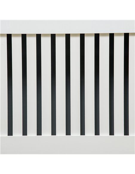 HOMCOM Slatted Radiator Cover Painted Cabinet MDF Lined Grill in White (172L x 19W x 81H cm)
