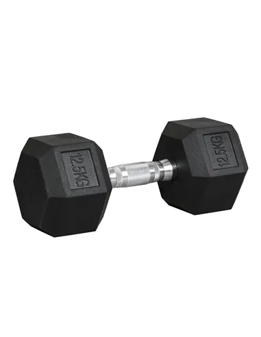HOMCOM 12.5KG Single Rubber Hex Dumbbell Portable Hand Weights Dumbbell Home Gym
