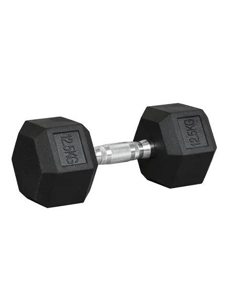 HOMCOM 12.5KG Single Rubber Hex Dumbbell Portable Hand Weights Dumbbell Home Gym