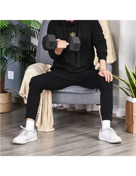 HOMCOM 12.5KG Single Rubber Hex Dumbbell Portable Hand Weights Dumbbell Home Gym