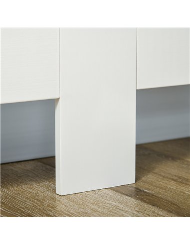 HOMCOM Slatted Radiator Cover Painted Cabinet MDF Lined Grill in White (172L x 19W x 81H cm)