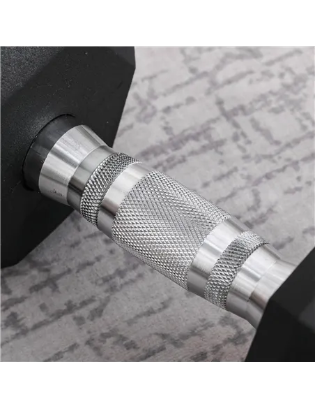 HOMCOM 12.5KG Single Rubber Hex Dumbbell Portable Hand Weights Dumbbell Home Gym