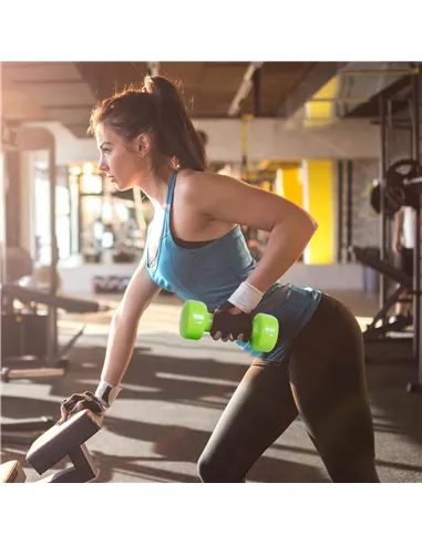 HOMCOM 10KG Dumbbells Set with Carry Case, Hand Weights for Women and Men Home Gym Weight Lifting Training, Red, Yellow, Green, 