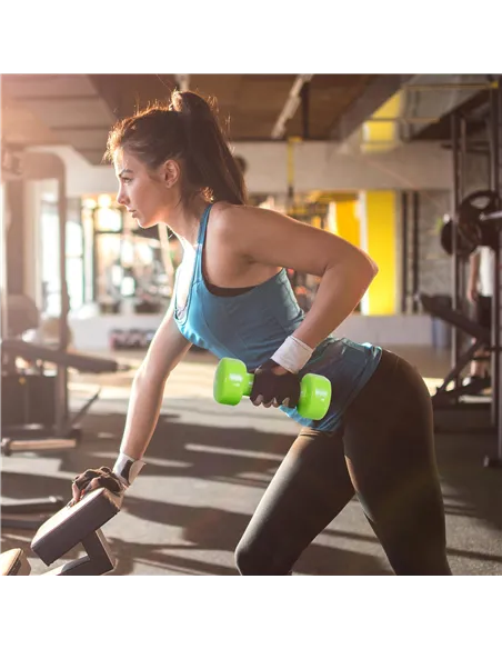 HOMCOM 10KG Dumbbells Set with Carry Case, Hand Weights for Women and Men Home Gym Weight Lifting Training, Red, Yellow, Green, 