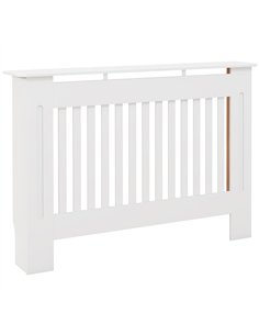 HOMCOM Slatted Radiator Cover Painted Cabinet MDF Lined Grill in White (112L x 19W x 81H cm)