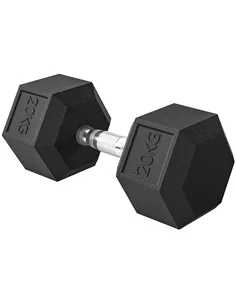 HOMCOM 20KG Single Rubber Hex Dumbbell Portable Hand Weights Dumbbell Home Gym