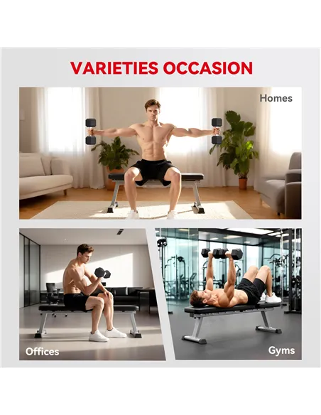 HOMCOM 20KG Single Rubber Hex Dumbbell Portable Hand Weights Dumbbell Home Gym