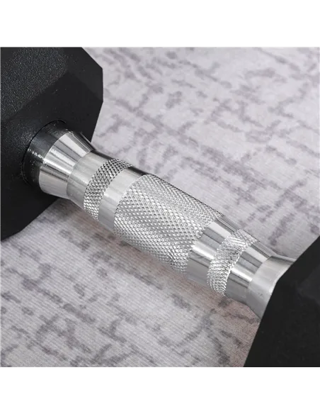 HOMCOM 2x4kg Rubber Dumbbell Sports Hex Weights Sets Home Gym Fitness Hexagonal Dumbbells Kit Weight Lifting Exercise