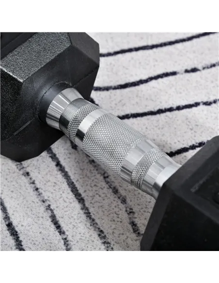 HOMCOM 2x8kg Hex Dumbbell Rubber Weights Sets Hexagonal Gym Fitness Lifting Home