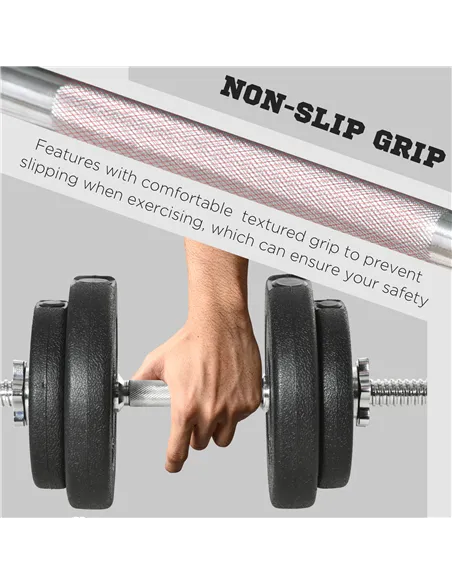 HOMCOM 20KG Adjustable Weights Dumbbells Set, Dumbbell Hand Weights for Home Office Gym Body Fitness Lifting Training, Black