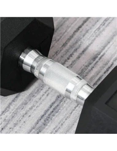 HOMCOM 2x15kg Rubber Hex Dumbbell Portable Hand Weights Dumbbell Home Gym Workout Fitness Hand Dumbbell