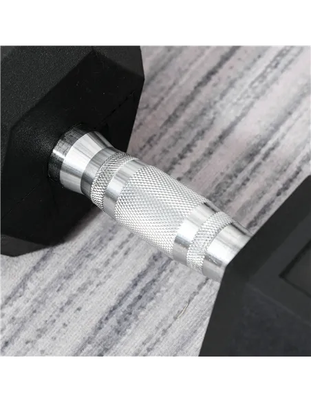 HOMCOM 2x15kg Rubber Hex Dumbbell Portable Hand Weights Dumbbell Home Gym Workout Fitness Hand Dumbbell