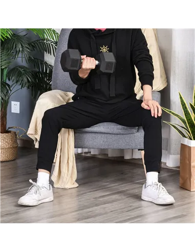 HOMCOM 2x12.5kg Rubber Hex Dumbbell Portable Hand Weights Dumbbell Home Gym Workout Fitness Hand Dumbbell