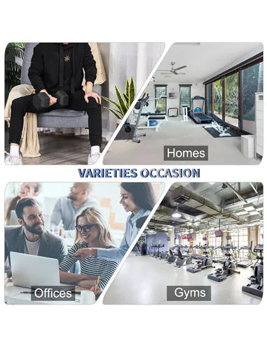 HOMCOM 2x12.5kg Rubber Hex Dumbbell Portable Hand Weights Dumbbell Home Gym Workout Fitness Hand Dumbbell