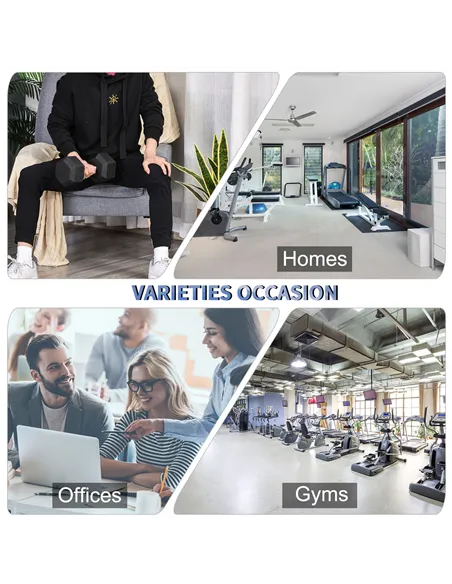 HOMCOM 2x12.5kg Rubber Hex Dumbbell Portable Hand Weights Dumbbell Home Gym Workout Fitness Hand Dumbbell