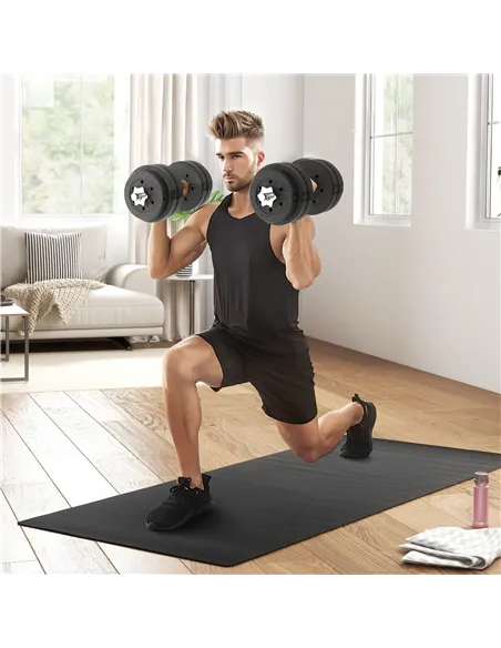 HOMCOM 30KG Adjustable Dumbbells Set, Hand Weights Set for Home Gym Weight Lifting Training