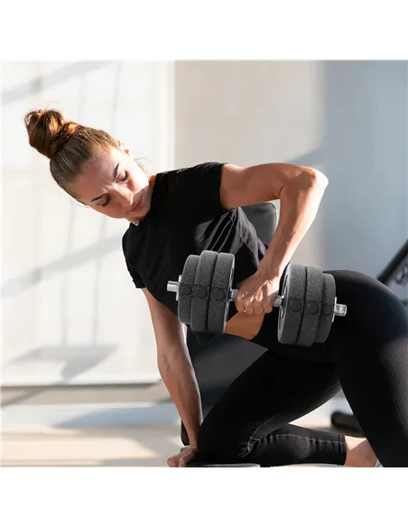 HOMCOM 30KG Adjustable Dumbbells Set, Hand Weights Set for Home Gym Weight Lifting Training