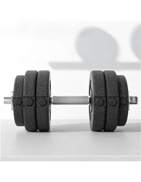 HOMCOM 30KG Adjustable Dumbbells Set, Hand Weights Set for Home Gym Weight Lifting Training
