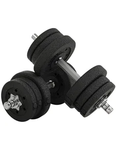 HOMCOM 25KG Adjustable Weights Dumbbells Set, Dumbbell Hand Weights for Home Office Gym Body Fitness Lifting Training, Black