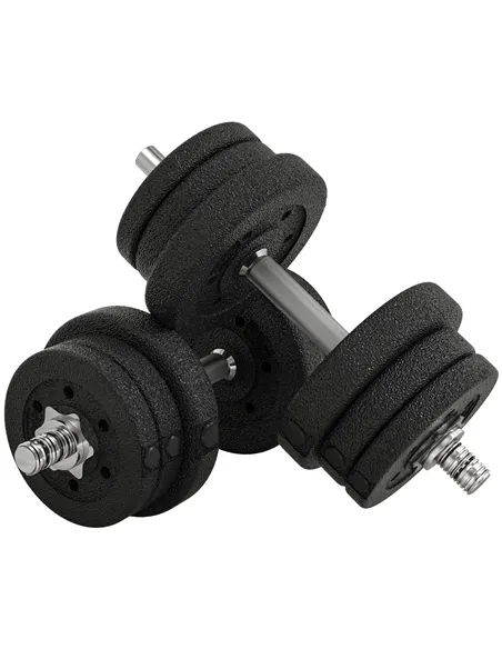 HOMCOM 25KG Adjustable Weights Dumbbells Set, Dumbbell Hand Weights for Home Office Gym Body Fitness Lifting Training, Black