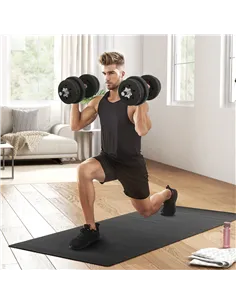 HOMCOM 25KG Adjustable Weights Dumbbells Set, Dumbbell Hand Weights for Home Office Gym Body Fitness Lifting Training, Black 2