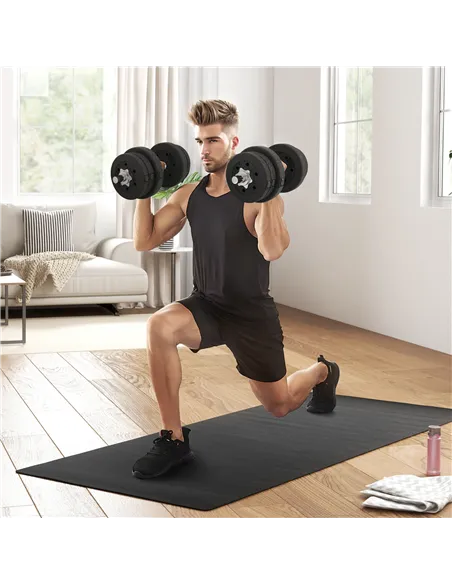HOMCOM 25KG Adjustable Weights Dumbbells Set, Dumbbell Hand Weights for Home Office Gym Body Fitness Lifting Training, Black