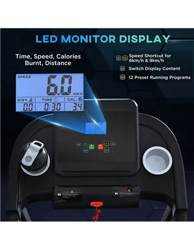 HOMCOM Treadmill Electric Motorised Running Machine w/ LED Display