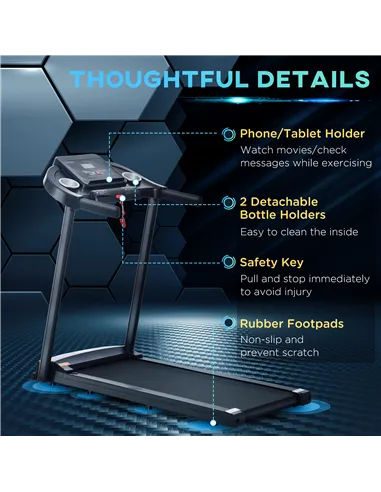 HOMCOM Treadmill Electric Motorised Running Machine w/ LED Display