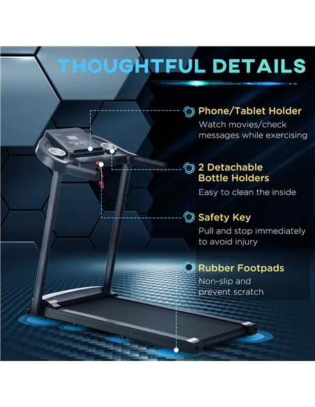 HOMCOM Treadmill Electric Motorised Running Machine w/ LED Display