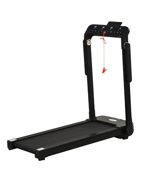 HOMCOM 600W Foldable Steel Motorised Treadmill Running Machine w/ LCD Monitor Black