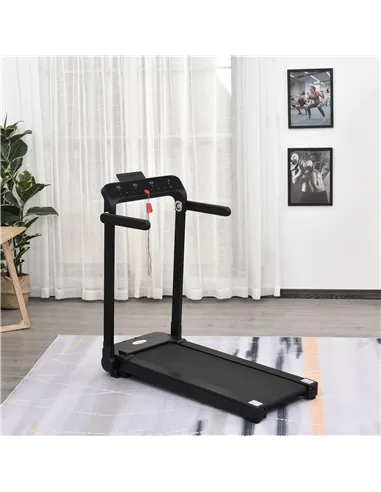 HOMCOM 600W Foldable Steel Motorised Treadmill Running Machine w/ LCD Monitor Black