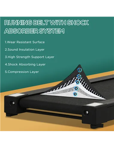 HOMCOM 600W Foldable Steel Motorised Treadmill Running Machine w/ LCD Monitor Black