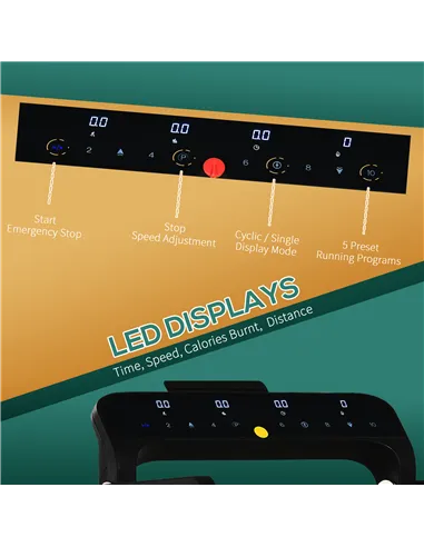 HOMCOM 600W Foldable Steel Motorised Treadmill Running Machine w/ LCD Monitor Black