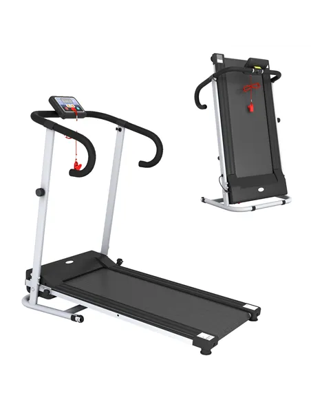 HOMCOM Folding Treadmill with Incline, Walking Pad Treadmill for Home, 1-10km/h Under Desk Running Machine with LCD Display and 