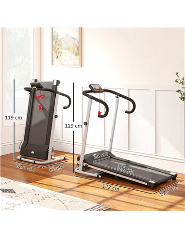 HOMCOM Folding Treadmill with Incline, Walking Pad Treadmill for Home, 1-10km/h Under Desk Running Machine with LCD Display and 