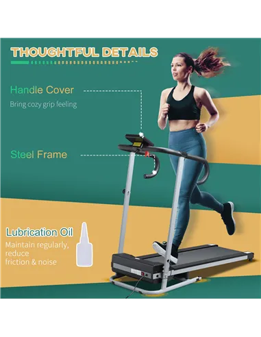 HOMCOM Folding Treadmill with Incline, Walking Pad Treadmill for Home, 1-10km/h Under Desk Running Machine with LCD Display and 