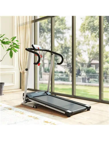HOMCOM Folding Treadmill with Incline, Walking Pad Treadmill for Home, 1-10km/h Under Desk Running Machine with LCD Display and 