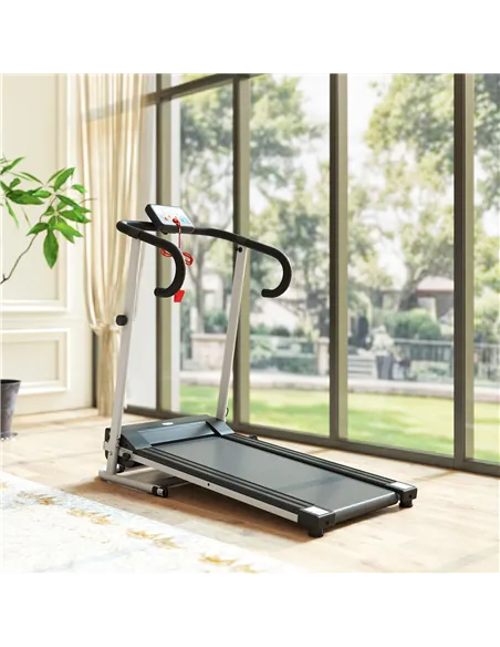 HOMCOM Folding Treadmill with Incline, Walking Pad Treadmill for Home, 1-10km/h Under Desk Running Machine with LCD Display and 