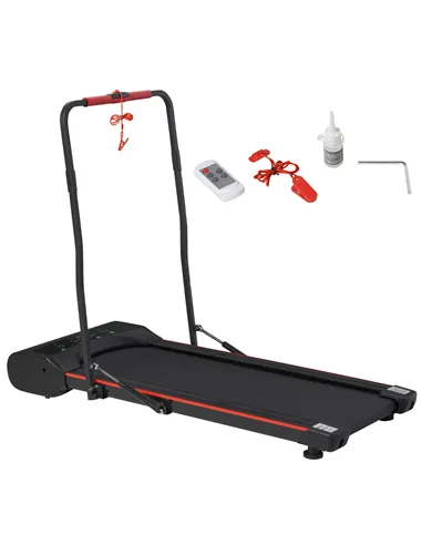 HOMCOM Foldable Walking Machine Treadmill 1-6km/h with LED Display & Remote Control Exercise Fitness for Home Office