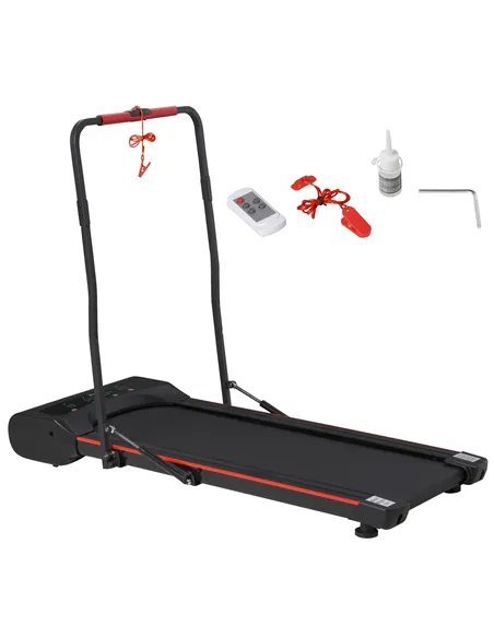HOMCOM Foldable Walking Machine Treadmill 1-6km/h with LED Display & Remote Control Exercise Fitness for Home Office