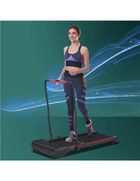 HOMCOM Foldable Walking Machine Treadmill 1-6km/h with LED Display & Remote Control Exercise Fitness for Home Office