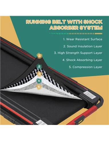 HOMCOM Foldable Walking Machine Treadmill 1-6km/h with LED Display & Remote Control Exercise Fitness for Home Office