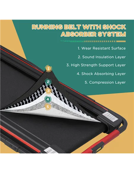 HOMCOM Foldable Walking Machine Treadmill 1-6km/h with LED Display & Remote Control Exercise Fitness for Home Office