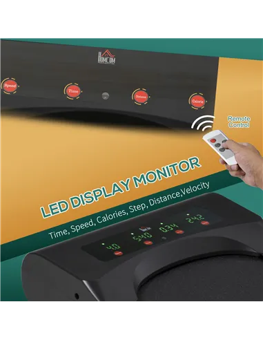 HOMCOM Foldable Walking Machine Treadmill 1-6km/h with LED Display & Remote Control Exercise Fitness for Home Office